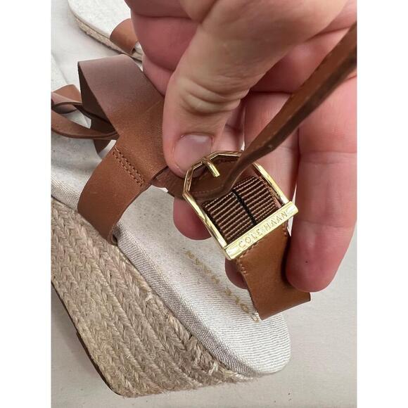 Cole Haan Sandals Size 11 B Brown Strappy Ankle Strap Buckle Open Toe Chic - Picture 8 of 12